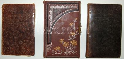 cca 1890-1920 3 db emlékkönyv szép borítókkal, szép rajzokkal