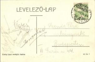 1910 Budapest III. Római fürdő, vendéglő kerthelyisége. Erdélyi Lajos vendéglős kiadása