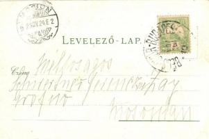 1902 Pándorfalu, Parndorf; Templom tér, Felső Templom és Alsó Fő utca, Fő tér, Harrach gróf kúriája,...