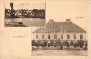 1911 Pilisvörösvár, Községháza, tó (EK)