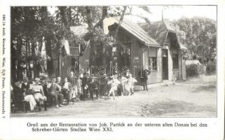 1917 Vienna, Wien XXI. Gruss aus der Restauration Neubrasilien von Joh. Patrick an der unteren alten Donau bei den Schreiber-Gärten Stadlau / restaurant (small tears)