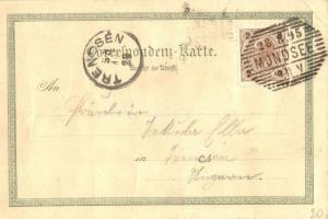 1895 (Vorläufer!) Mondsee, Landungsplatz und Banhof, Gasthof ur Post, Hochaltar, Mariahilferberg mit...