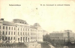 1907 Selmecbánya, Schemnitz, Banská Stiavnica; M. kir. bányászati és erdészeti főiskola. Grohmann Gyula kiadása / mining and forestry college (EK)