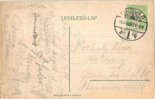 1910 Nevicke, Nyevicke (Ungvár); várrom augusztus 18-án / castle ruin, art postcard (szakadások / te...