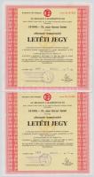 Budapest 1989. "Országos Takarékpénztár" alternatív kamatozású letéti jegy 1000Ft-ról (2x)...