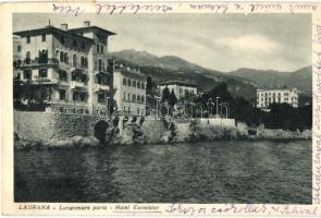 Lovran, Laurana; Lungomare porto, Hotel Excelsior / port, hotel (EK)