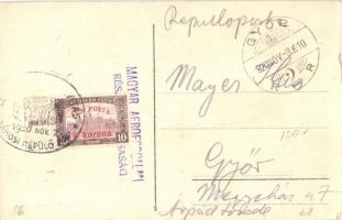 1920 Budapest XIII. Margitsziget a Margit híddal. Magyar Aeroforgalmi Részvénytársaság légi felvétel...