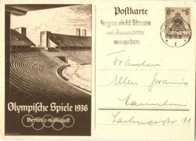 1936 Olympische Spiele Berlin / XI Olympiad / Summer Olympics, Olympic Games in Berlin. advertisement card, 6+4 Ga. s: Georg Fritz (EK)
