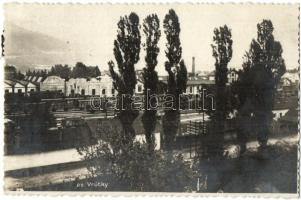 Ruttka, Vrútky; vasútállomás vagonokkal / Bahnnhof / railway station with wagons (ragasztónyom / gluemark)