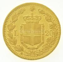 Olaszország 1882R 20L Au "I. Umberto" (6,45g/0.900) T:2 ph., kis karc
/ Italy 1882R 20 Li...