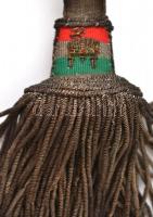 XIX sz. vége/XX. sz. eleje Régi lovassági díszkard, koronás-nemzeti színnel díszített kardbojttal, f...