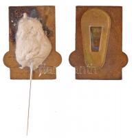 1948. "XIV. Olimpia London 1948" 2db klf zománcozott jelvény (18x23mm) T:2 egyiknél ragasz...