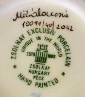 Zsolnay porcelán exclusiv váza, kézzel festett, jelzett, hibátlan, m: 14 cm