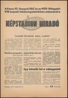 1957 a Népstadion híradó 1. lapszáma, érdekes írásokkal