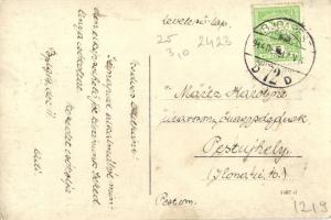 1914 Budapest, Tűzoltók csoportképe tűzoltókocsival / Hungarian firefighters with fire engine. group...