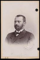 cca 1900 Rados Gusztáv (1862-1942) matematikus, keményhátú fotó, lyukasztással, 10×6 cm