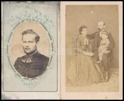cca 1865 2 db vizitkártya méretű fotó London Z. ungvári és St. Hampl műterméből, egyik foltos, 10×6 cm