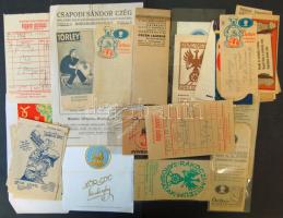 vegyes reklám tétel: 30 db számolócédula, díszes számla egyéb reklám