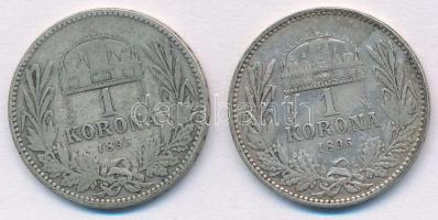 1895KB-1896KB 1K Ag "Ferenc József" (2x) T:2- 
Adamo K5