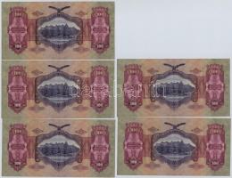 1930. 100P (5x) sorszámkövetők T:III mind szép papír