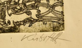 Kádas István (1941-): Bartók. Rézkarc, papír, jelzett, szélén kis szakadás, 18,5x15 cm