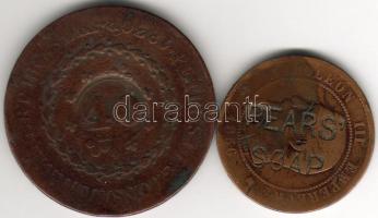 Brazília 1830 40R + Franciaország  1856A 10c mindkettő érdekes ellenbélyegzővel! T:3