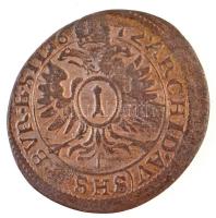 Német Államok / Szilézia 1672SHS 1k Ag "I. Lipót" (0,68g) T:1-,2 enyhén hajlott
German St...