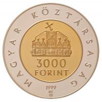 1999. 3000Ft Ag "Az államalapítás 1000. évfordulója" tanúsítvánnyal, dísztokban T:PP /  
...