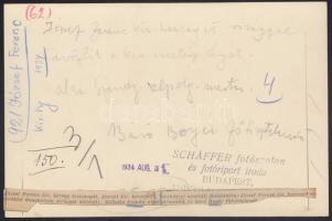 1934 József Ferenc királyi herceget virággal üdvözlik a kis cserkészlányok, hátoldalon feliratozott ...