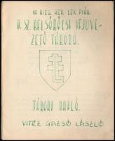 1944 Leventekiképzésről szóló tábori napló (19. Kieg. Ker. Lev. Pság.), rajzzal, 5p
