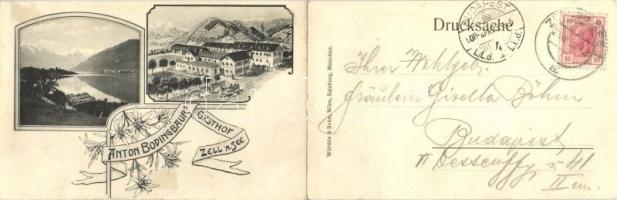 1908 Zell am See, Anton Bodingbaur's Gasthof / guest house, floral panoramacard