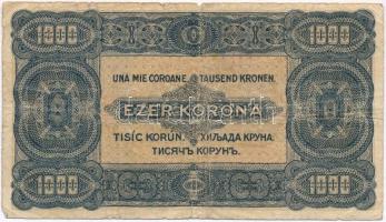 1923. 1000K "8 FILLÉR - NYOLC FILLÉR" felülnyomással, nyomdahely jelölés nélkül T:III,III-...