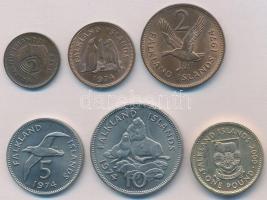 Falkland-szigetek 1974. 1/2p-10p (5xklf) + 2000. 1Ł T:1- Falkland Islands 1974. 1/2 Penny - 10 Pence (5xdiff) + 2000. 1 Pound C:AU