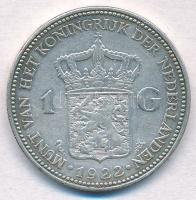 Hollandia 1922. 1G Ag "I. Vilma" tokban T:2 
Netherlands 1922. 1 Gulden Ag "Wilhelmi...