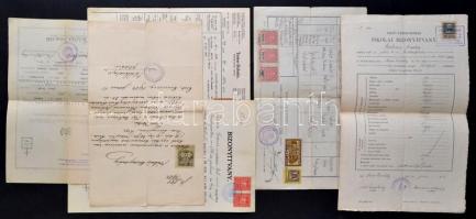 cca 1900-1950 12 db  vegyes, okmánybélyeges okmány