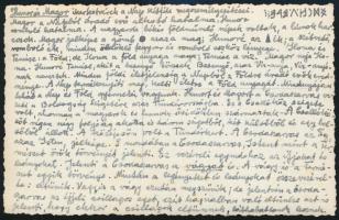 1938-39 Magyar Adorján (1887-1978) magyar őstörténet kutató grafikájáról készült fotó, hátoldalán a ...