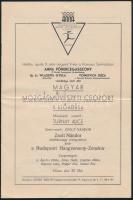 1934 Magyar Mozgásművészeti Csoport II. előadása, Művészeti vezető: Turnay Alice. Műsorfüzet. 8p. Hajtásnyommal