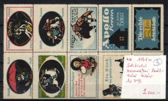 1910 Schicht-Apollo kozmetikumok levélzáró kisív (10db)