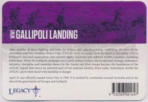 Ausztrália 2015. 20c Cu-Ni "Emlékezés az Anzac-okra - Partraszállás Gallipolinál" karton t...