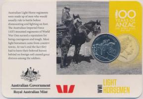 Ausztrália 2015. 20c Cu-Ni Emlékezés az Anzac-okra - Könnyűlovasság karton tokban T:1 Australia 2015. 20 Cent Cu-Ni Anzacs Remembered - Light Horsemen in cardboard case C:UNC