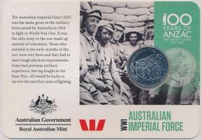 Ausztrália 2015. 20c Cu-Ni Emlékezés az Anzac-okra - Ausztrál Birodalmi Erők karton tokban T:1 Australia 2015. 20 Cent Cu-Ni Anzacs Remembered - Australian Imperial Force in cardboard case C:UNC