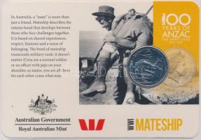 Ausztrália 2015. 20c Cu-Ni Emlékezés az Anzac-okra - Bajtársiasság karton tokban T:1 Australia 2015. 20 Cent Cu-Ni Anzacs Remembered - Mateship in cardboard case C:UNC