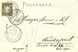 1900 München, Gärtnerplatz. Passepartoutkarte 123818. / square, coat of arms, Emb. litho (EB)