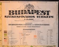 cca 1931 Budapest székesfőváros térképe, 1:14000, Kogutowicz Károly / Gergely Endre / Kókai Lajos, M...