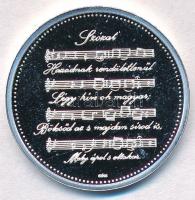 Csontos Attila (?-?) 2016. "Szózat emlékérem" jelzett Ag emlékérem tanúsítvánnyal (10g/0.9...