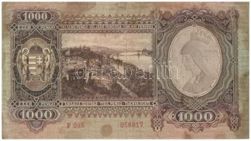 1943. 1000P T:II-,III oldalán szakadás, fo.
Adamo P21