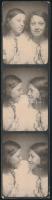 1934 Bp., Anya-lánya vicces képsorozat, Photomaton Corvin Áruház, fotó borítékban, 15×3,5 cm