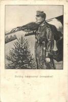 1914 Boldog karácsonyi ünnepeket! / WWI K.u.K. military Christmas greeting art postcard s: Bortnyik S. (kis szakadás / small tear)