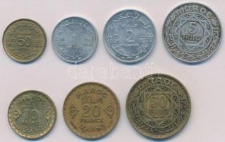 Marokkó / Francia Protektorátus 1945-1952. 50c-50Fr (7xklf) T:2 Morocco / French Protectorate 1945-1952. 50 Centimes - 50 Francs (7xdiff) C:XF