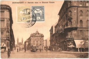 Budapest VIII. Baross utca, Bodó kávéház, villamos. TCV card (EK)